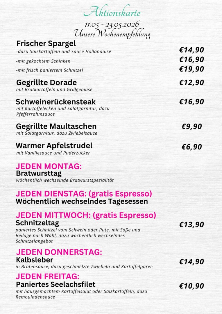 Wochenkarte