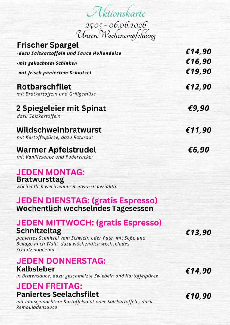 Wochenkarte