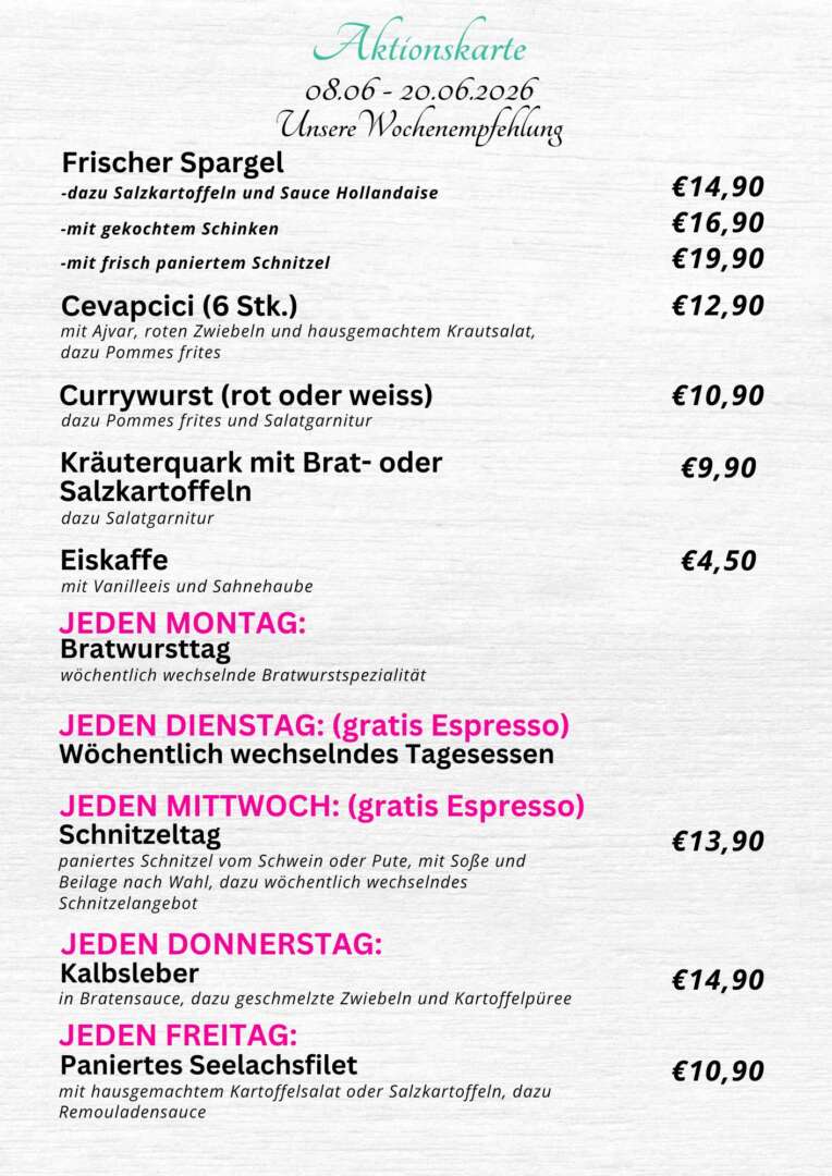 Wochenkarte