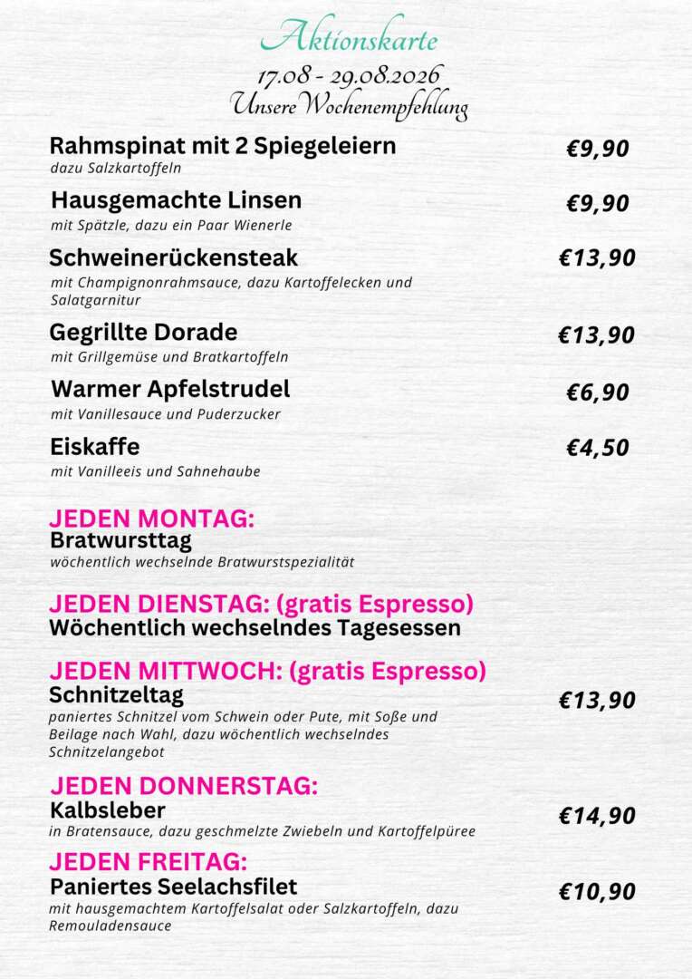 Wochenkarte